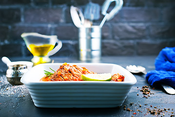 Image showing fish with tomato sauce 