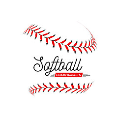 Image showing Softball ball on white background. Vector illustration