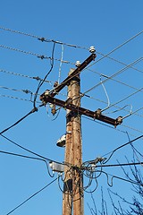 Image showing Electric line post