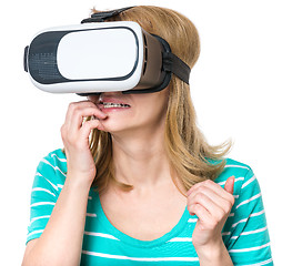 Image showing Woman in virtual reality glasses