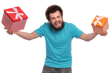 Image showing Crazy bearded man - holidays concept