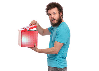 Image showing Crazy bearded man - holidays concept