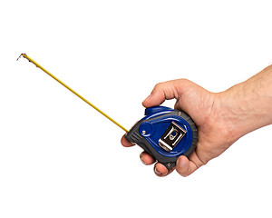 Image showing Hand with tape measure