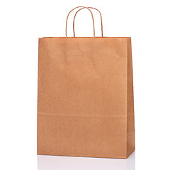 Image showing Brown paper bag on white