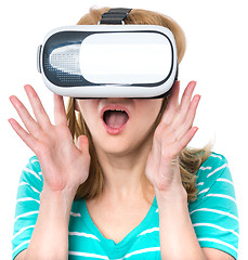 Image showing Woman in virtual reality glasses
