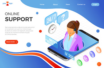 Image showing Isometric Online Customer Support