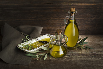 Image showing Olive Oil with herbs