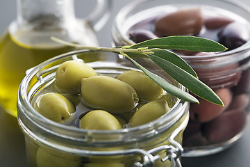 Image showing Olives in jar