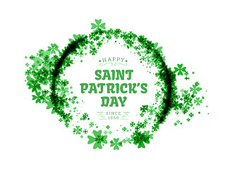 Image showing St Patricks day. Vector background vector illustration with clover leaves