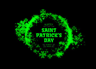 Image showing St Patricks day. Vector background vector illustration with clover leaves