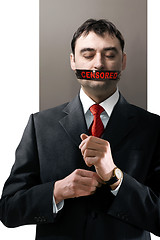 Image showing man with black censored tape