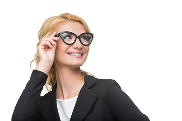 Image showing Beautiful business lady in glasses