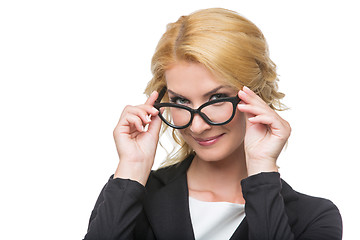 Image showing Beautiful business lady in glasses