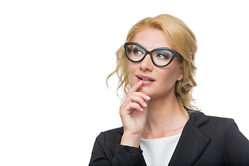 Image showing Beautiful business lady in glasses