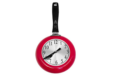 Image showing Time for cooking pan in red colors