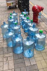 Image showing Empty Water Bottles at Street