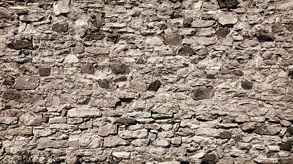 Image showing Ancient wall with stones, cobblestones and bricks