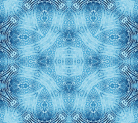 Image showing Bright blue abstract concentric pattern