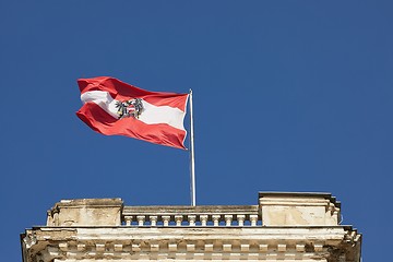 Image showing Austrian Flag In The Wind