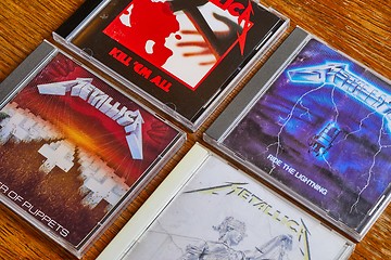 Image showing Metallica CD collection of early albums