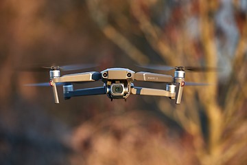 Image showing Drone flying outdoors