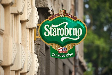 Image showing Starobrno beer pub sign