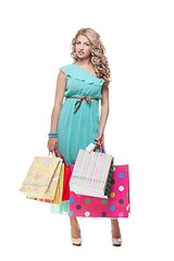 Image showing Beautiful girl with shopping bags