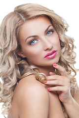 Image showing Beautiful girl with long blond hair