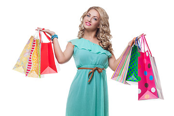 Image showing Beautiful girl with shopping bags