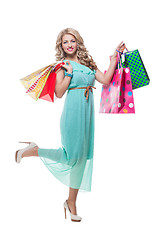 Image showing Beautiful girl with shopping bags