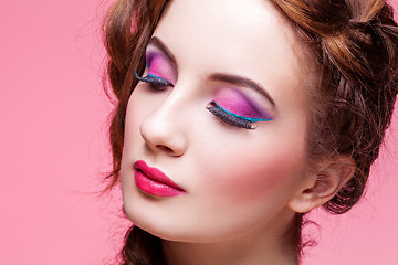 Image showing Beautiful girl with bright make-up