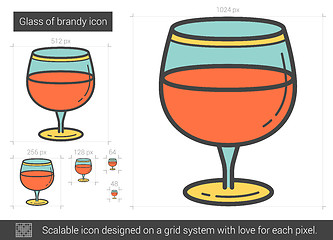 Image showing Glass of brandy line icon.