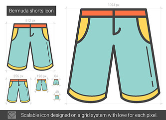 Image showing Bermuda shorts line icon.