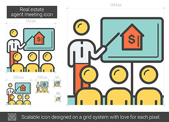 Image showing Real estate agent meeting line icon.