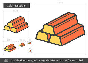 Image showing Gold nugget line icon.