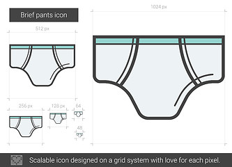 Image showing Brief pants line icon.