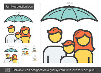 Image showing Family protection line icon.