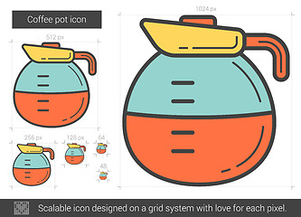 Image showing Coffee pot line icon.