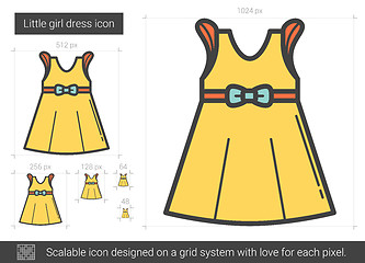 Image showing Little girl dress line icon.