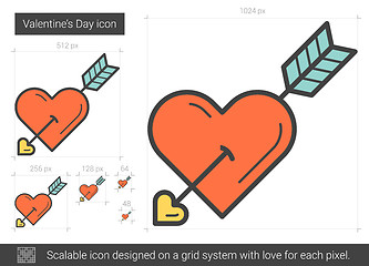 Image showing Valentine day line icon.