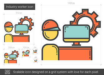 Image showing Industry worker line icon.