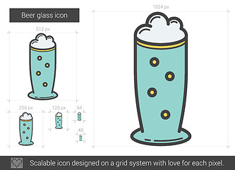 Image showing Beer glass line icon.