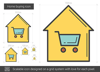 Image showing Home buying line icon.