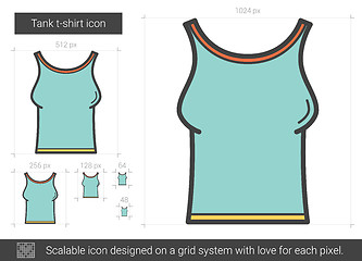 Image showing Tank t-shirt line icon.