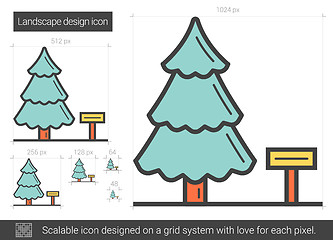 Image showing Landscape design line icon.