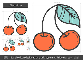 Image showing Cherry line icon.