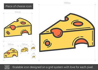 Image showing Piece of cheese line icon.