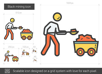 Image showing Black mining line icon.