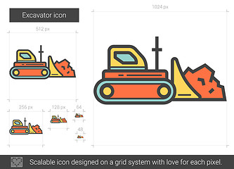 Image showing Excavator line icon.