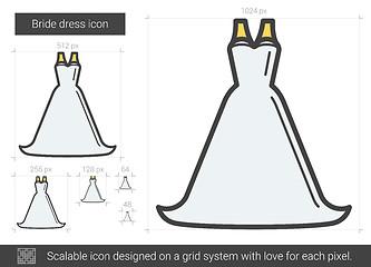 Image showing Bride dress line icon.